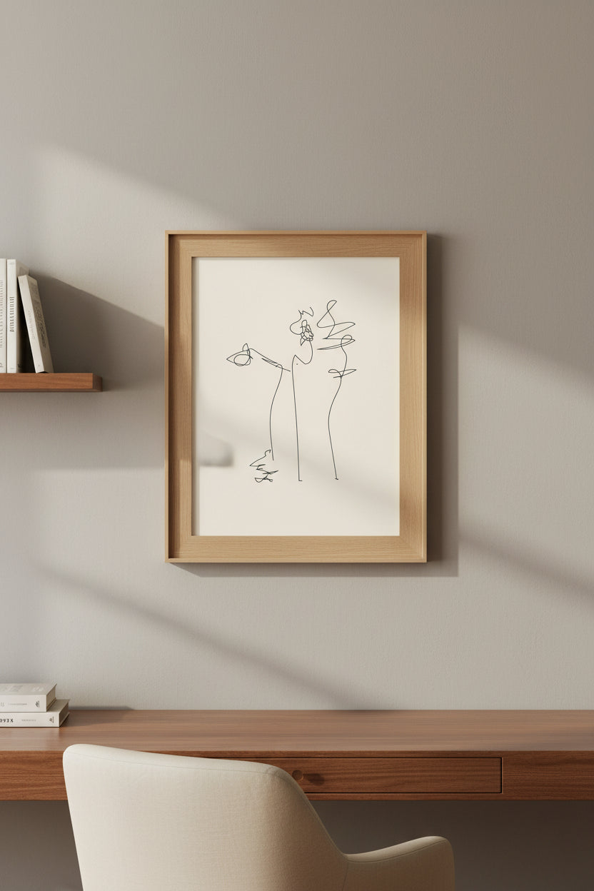 Picture of a framed drawing titled: "Friends"